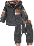 Toddler Baby Boys Clothes Infant Christmas Plaid Long Sleeve Hoodie Sweatshirt Pants Set Fall Winter Xmas Outfits